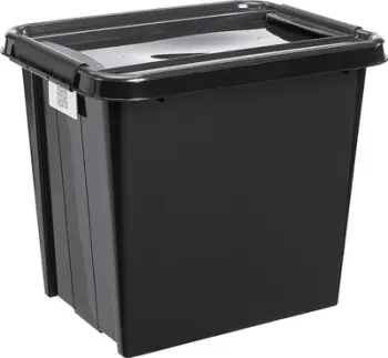 Kuti ruajtjeje Plast Team PROBOX RECYCLE, 53L, me kapak, e zezë