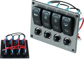 Panel komandimi TurboWorks F Switch Panel, 12/24V, 4 çelësa, IP68, i zi