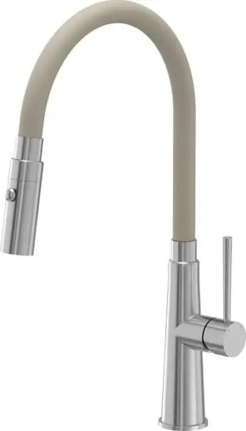 Rubinet kuzhine Quadron, gryke fleksibile, çelik inox, bezhë