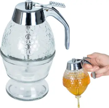 Dispenser për mjaltë Orion, qelq, 0.25L, transparent