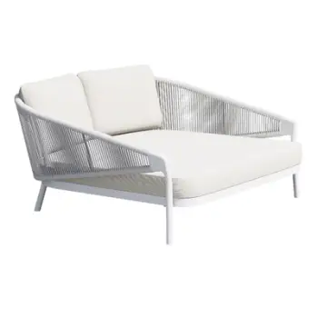 Shtrat lounge kopshti XANTION HM6474.02, alumini, 157x147x88 cm, i bardhë