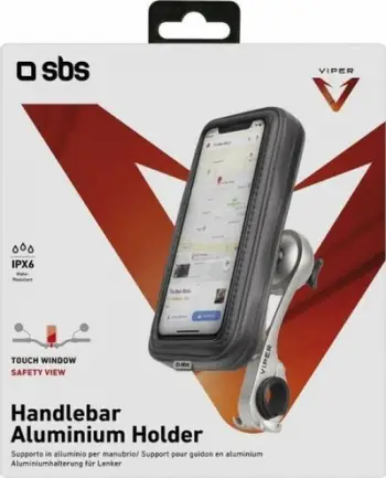 Mbajtës telefoni për motoçikletë SBS TEMOTOHOLDERK, deri 6", alumini, i zi