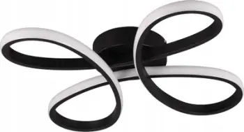 Llambë tavani Trio Lighting Fly LED, 40x40cm, 3000K, e zezë mat