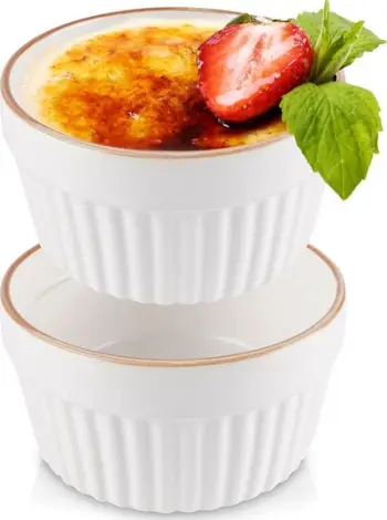Set ramekin qeramik i rrumbullakët, 2 copë, i bardhë