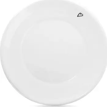 Pjatë qeramike dekorative, 12 cm, motiv zemre, e bardhë