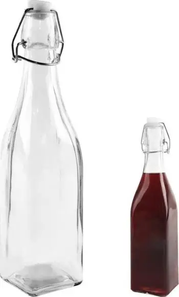Shishe qelqi për verë dhe likerë, 1L, transparente