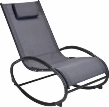 Karrige lëkundëse ProGarden Relax, strukturë çeliku, jastëk koke, gri e errët