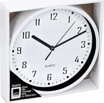 Orë murale Arti Casa Quartz, 20 cm, kornizë argjendi