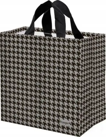 Çantë blerjesh Esy Floresy Bag, 24L, polipropilen i laminuar, gri e zezë