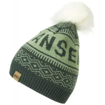 Kapelë Helly Hansen Champow 67451, akrilik, me pompon, e gjelbër