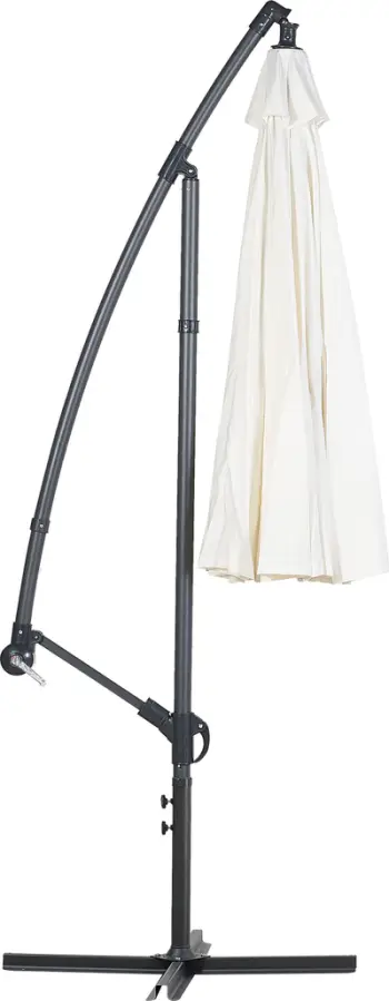 Çadër dielli Beliani Calabria Cantilever, 268 cm, me manivelë, bezhë e çelët