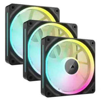 Ventilatorë kasë Corsair iCUE LINK LX120, 3x120mm, RGB, të zinj