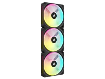 Ventilator kasë CORSAIR iCUE LINK QX120, 120mm PWM, RGB, i zi, set 3 copë me HUB