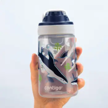 Shishe uji për fëmijë Contigo Gizmo Sip, 420ml, pa BPA, transparente me kapak blu