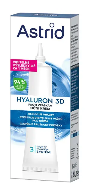 Krem për sy Astrid Hyaluron 3D, 15 ml
