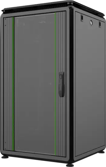 Kabinet rack Lanview RDL20U66BL, 20U, me dyer xhami, i zi