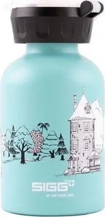 Shishe uji për fëmijë Sigg KBT Kids Moomin Picnic, 300ml, alumin, blu e hapur