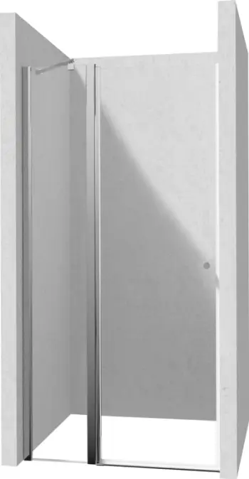Derë dushi Deante Kerria Plus, 120 cm, xham transparent, krom