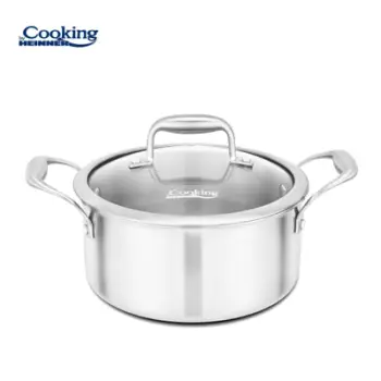 Tengere Heinner Atomic3, 5L, 24cm, çelik inox me kapak xhami