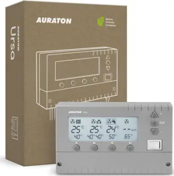 Kontrollues pompe ngrohje Auraton Ursa S14, LCD, sensor temperature 2.5 m, gri