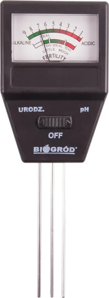 Matës toke Biogród 2 in 1 Soil Tester, pH dhe pjellori, analog, i zi