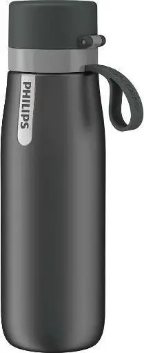 Shishe termo me filter Philips AquaShield GoZero Daily, 550 ml, e zezë