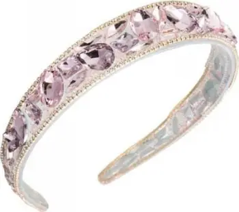 Rrath flokësh dekorativ Crystal O425, me kristale, i zi