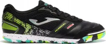 Atlete futbolli indoor Joma Mundial Leather, lëkurë, taban antirrëshqitës, të zeza