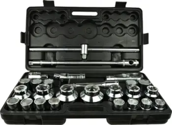 Set çelësa tubash Geko, 26 pjesë, 3/4", CrV, në kuti plastike