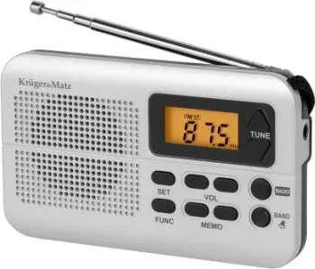 Radio portative Kruger&amp;Matz KM819, FM, orë dhe alarm, e zezë
