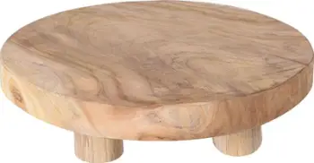 Stendë servirjeje druri teak, 30cm, ngjyrë natyrale