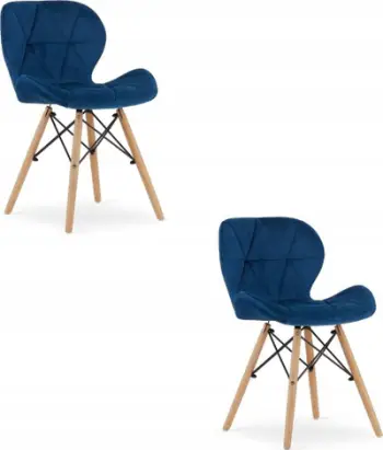 Set karrigesh Velvet Chair LAGO, 2 copë, velur, navy
