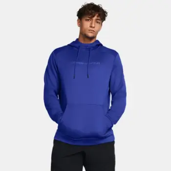 Bluza me kapuç Under Armour Fleece Wordmark Golf, e ngrohtë, e lehtë, gri
