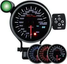 Matës shpejtësie DRacing DEPO PK Dual 95mm, OLED, ndriçim me tre ngjyra, i zi
