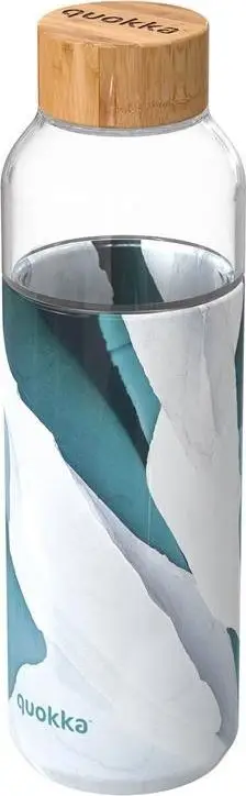 Shishe uji Quokka Flow Iceberg Glass, 660ml, qelq borosilikat, e bardhë blu gri