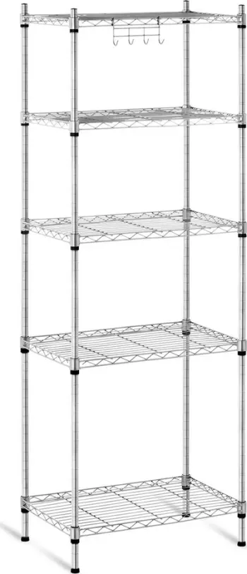 Raft metalik Royal Catering, 5 rafte, kapacitet 150 kg, gri