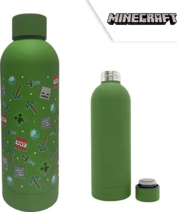Shishe uji Kids Licensing Minecraft, 500ml, çelik inox, jeshile