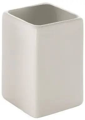 Mbajtëse furçash dhëmbësh Gedy White Verbena VE9802, qeramike, 6.5 x 6.5 x 10 cm, e bardhë
