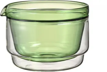 Tas matcha HARIO Double-Walled, 300ml, qelq rezistent nxehtësisë, jeshil transparent