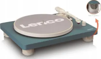 Gramafon Lenco LS-50TQ, belt-drive, altoparlantë të integruar, blu