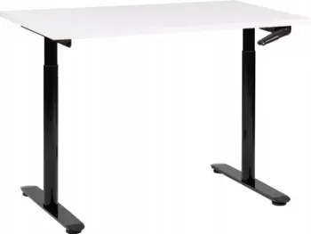 Tavolinë zyre DESTINAS Manual Adjustable Standing Desk, 120 x 72 cm, lartësi e rregullueshme, e bardhë e zezë