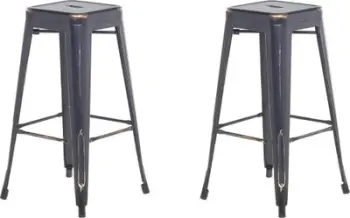 Set stola bari Beliani Cabrillo, 2 copë, metal 76 cm, të zinj