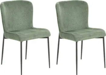 Set karrigesh ngrënieje Beliani Ada, 2 copë, tekstil, jeshile e errët