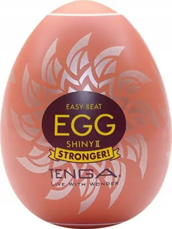 Masturbator Tenga Easy Beat Egg Shiny II, elastomer i butë, njëpërdorimësh, argjent