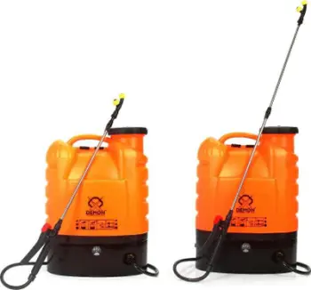 Spërkatëse me shpinë Demon, 16L, me bateri 12V, portokalli