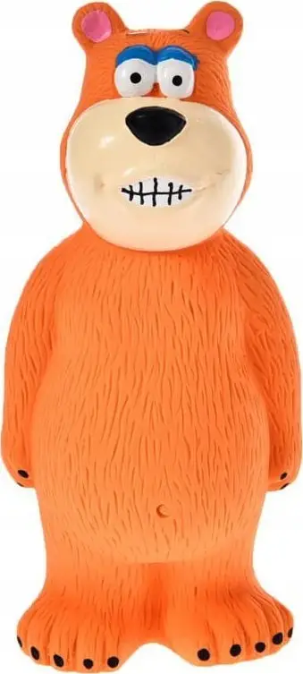 Lodër për qen Barry King Bear, latex, me tingull, 16.5cm, portokalli