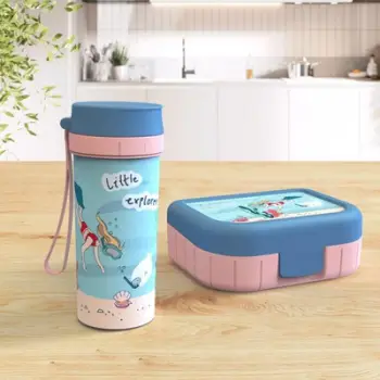 Shishe uji për fëmijë Rotho Memory Kids, 0.4L, motiv Little Explorer, rozë blu