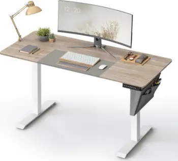 Tavolinë zyre SONGMICS Height Adjustable, elektrike me memorie, 60 x 140 cm, e bardhë greige