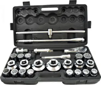 Set çelësa Geko, 26 copë, 3/4", 21-65 mm, në kuti plastike