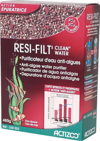 Substrat filtrimi Zolux Resi-Filt Clean Water, për akuarium, 480g, i kaftë